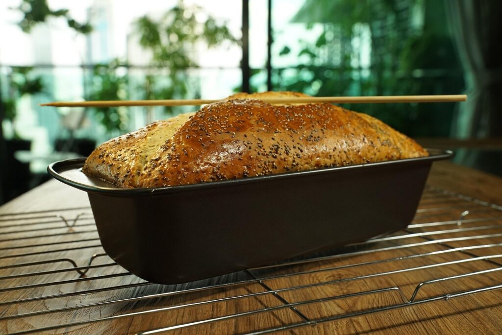 poppy seed banana bread, homemade, dough, baked, food, bread, snack